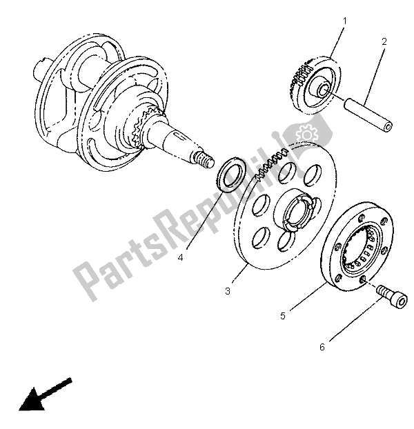 All parts for the Starter Clutch of the Yamaha XV 250 Virago 1996