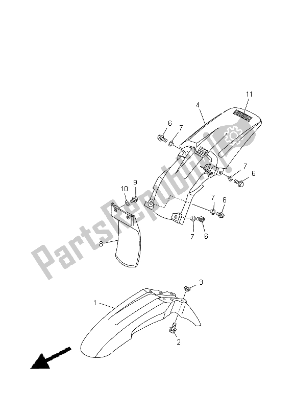 All parts for the Fender of the Yamaha TT R 125 SW 2000
