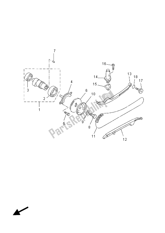 All parts for the Camshaft & Chain of the Yamaha YP 250 RA X MAX 2012