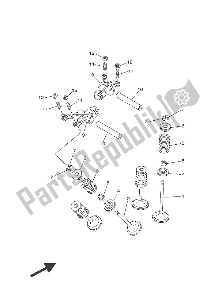 Wszystkie części do Zawór Yamaha YXM 700E 2016