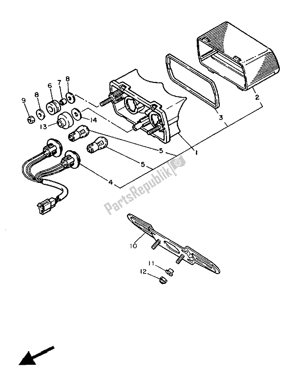 Tutte le parti per il Fanale Posteriore del Yamaha FZ 750R 1988