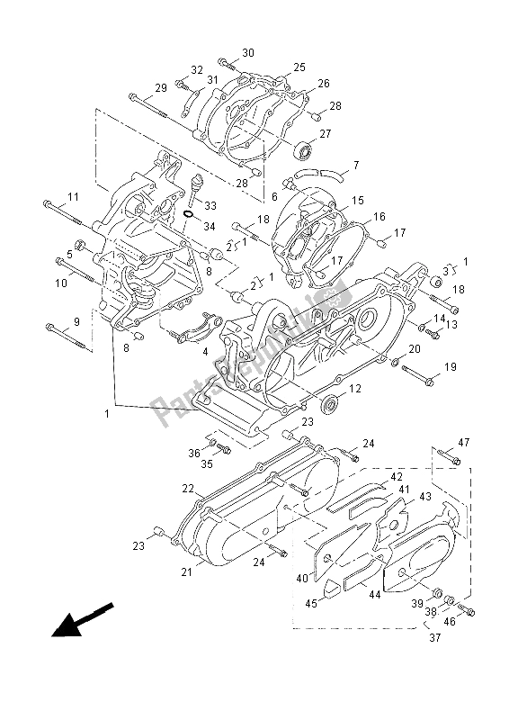 Todas las partes para Caja Del Cigüeñal de Yamaha YN 50 FMU 2014