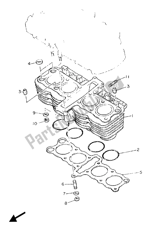 Tutte le parti per il Cilindro del Yamaha XJ 600 1989