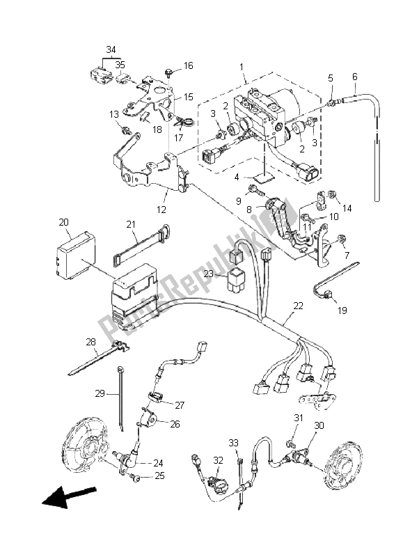 All parts for the Electrical 3 of the Yamaha TDM 900A 2008