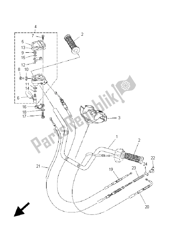 Tutte le parti per il Maniglia E Cavo Dello Sterzo del Yamaha YFM 350 Grizzly 2X4 2009