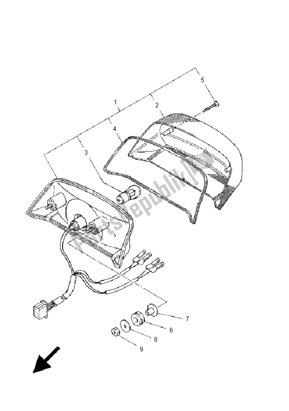 All parts for the Taillight of the Yamaha XJ 900S Diversion 2001