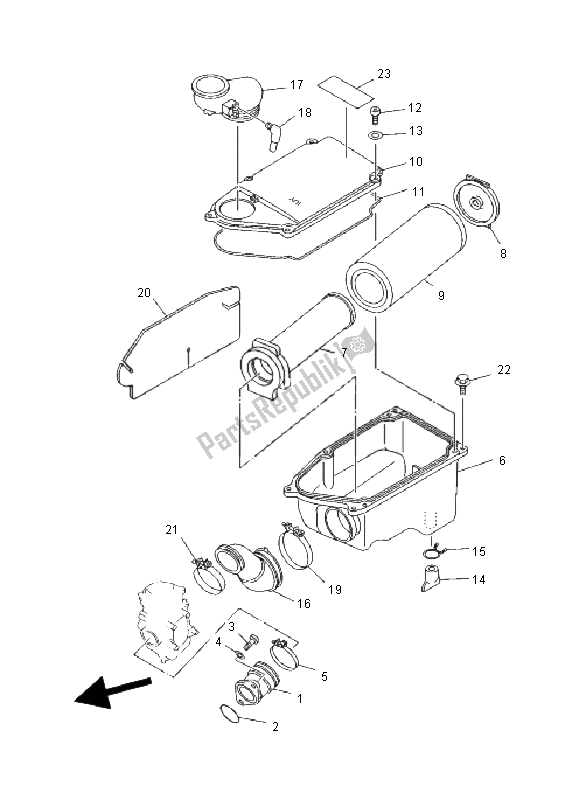 All parts for the Intake of the Yamaha YFM 350 FW Wolverine 4X4 2000