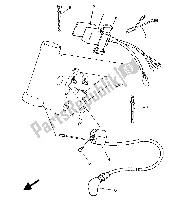 Alle onderdelen voor de Elektrisch 1 van de Yamaha YZ 125 1988