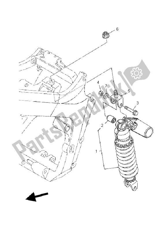 Todas las partes para Suspensión Trasera de Yamaha TDM 900A 2007