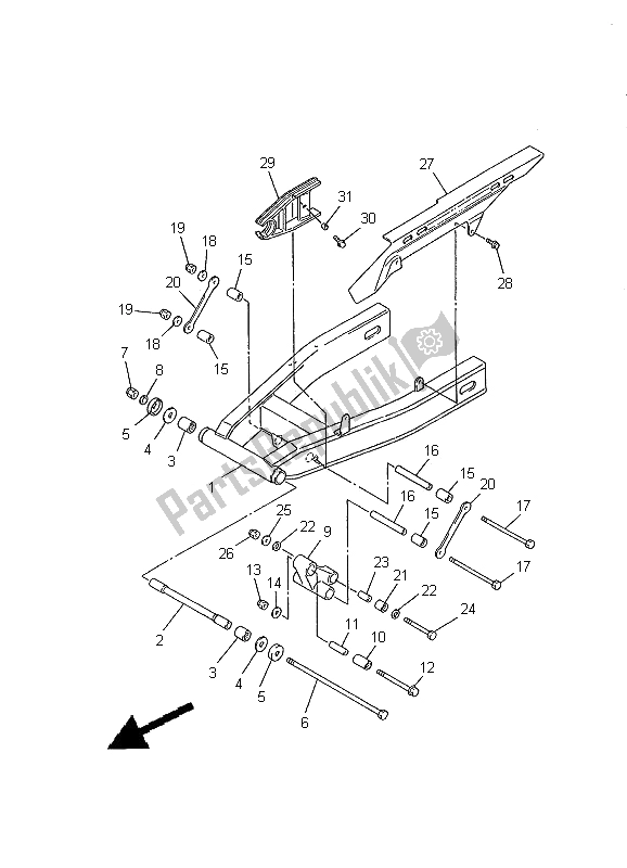 Tutte le parti per il Braccio Posteriore del Yamaha FZS 600 SP 2000