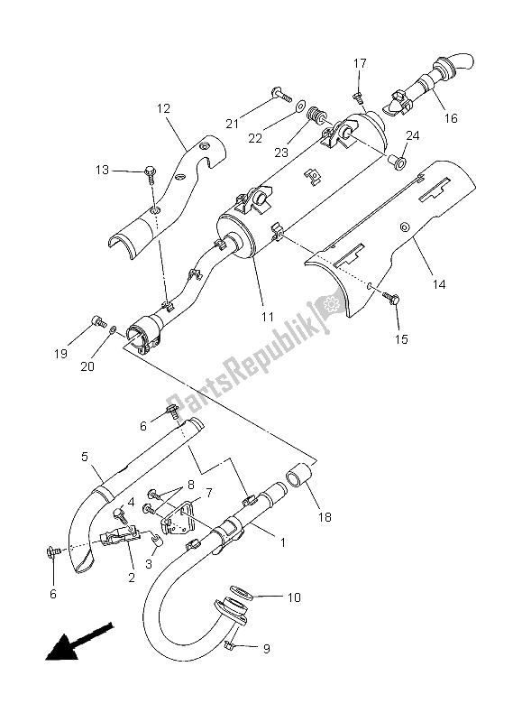 All parts for the Exhaust of the Yamaha YFM 400 FA Kodiak Automatic 2002