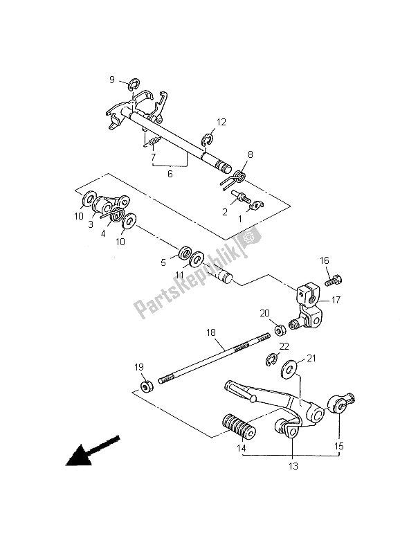 Todas las partes para Eje De Cambio de Yamaha XVS 650A Dragstar Classic 2000