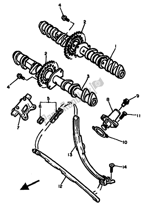 Tutte le parti per il Albero A Camme E Catena del Yamaha GTS 1000A 1994