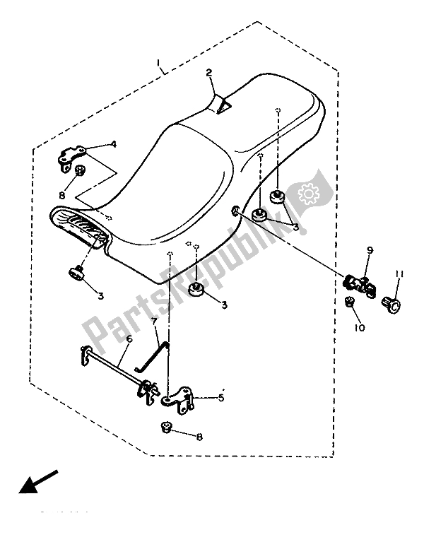 Toutes les pièces pour le Siège du Yamaha FZX 750 1987