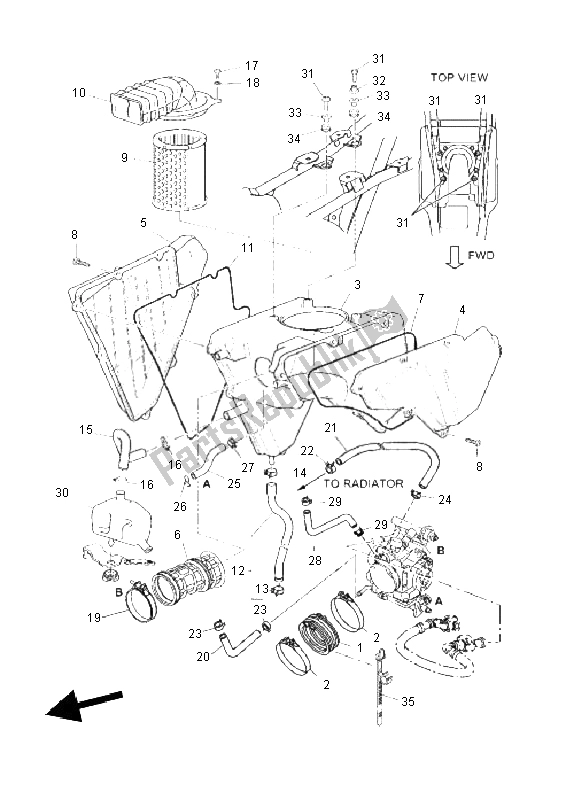 All parts for the Intake of the Yamaha XT 660 ZA Tenere SE 2011