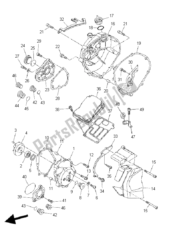 Alle onderdelen voor de Carterdeksel 1 van de Yamaha FZ1 SA Fazer 1000 2008