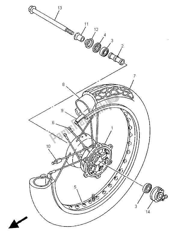 Tutte le parti per il Ruota Anteriore del Yamaha XV 125 S 1999