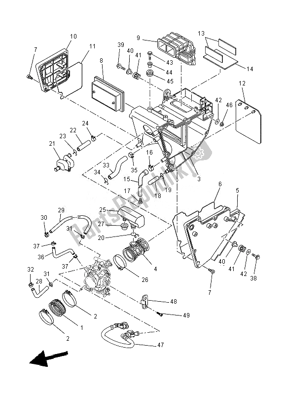 Toutes les pièces pour le Admission du Yamaha XT 660R 2010