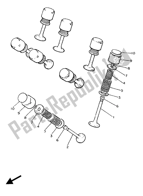 All parts for the Valve of the Yamaha XVZ 13 TD Venture Royal 1300 1989