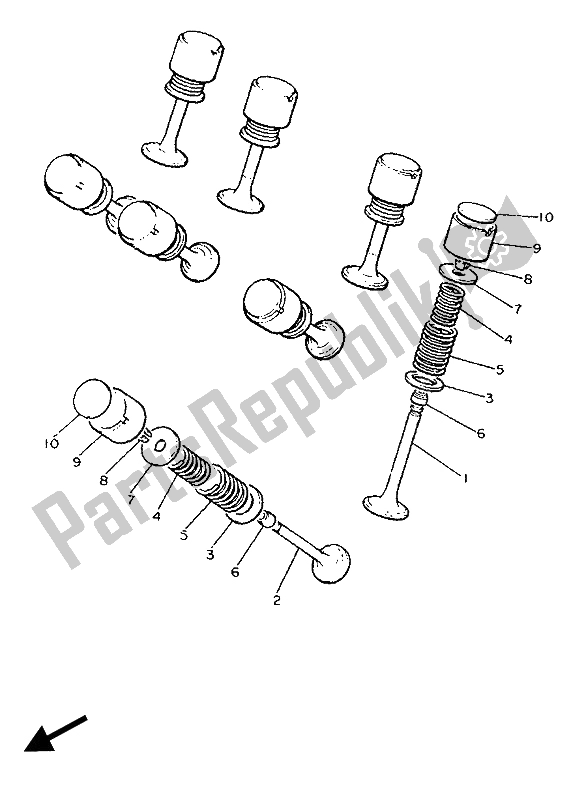 Toutes les pièces pour le Soupape du Yamaha XVZ 13 TD Venture Royal 1300 1989