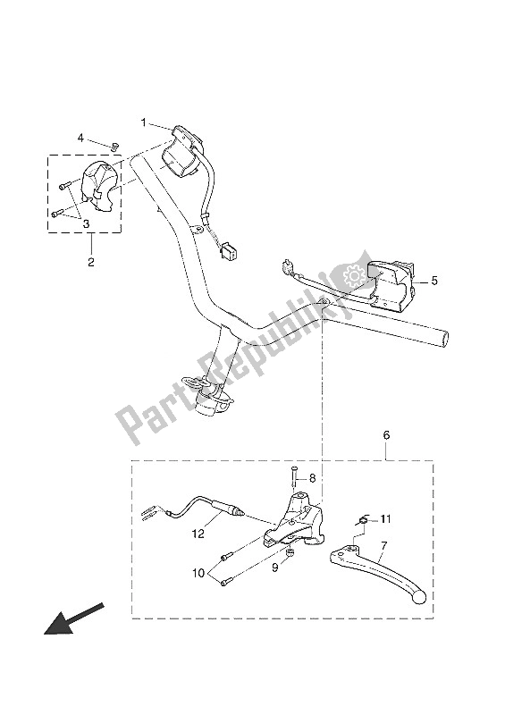 All parts for the Handle Switch & Lever of the Yamaha CW 50 2016