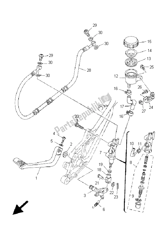 Todas las partes para Cilindro Maestro Trasero de Yamaha TDM 900 2005