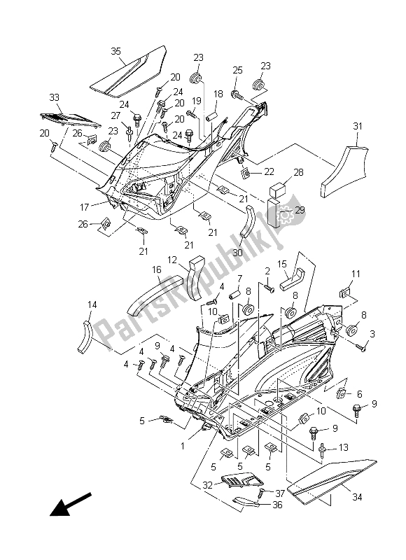 Toutes les pièces pour le Pied Et Repose-pieds 2 du Yamaha XP 500A 2015