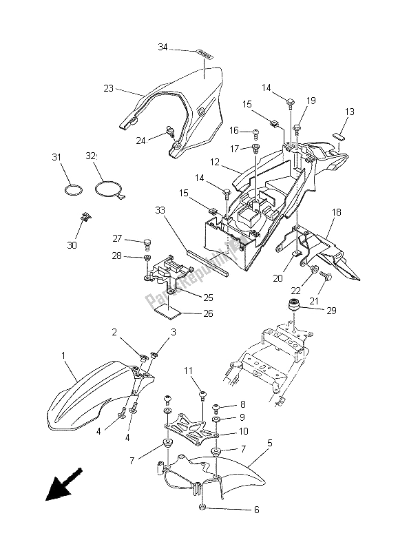 Toutes les pièces pour le Aile du Yamaha XT 660X 2005