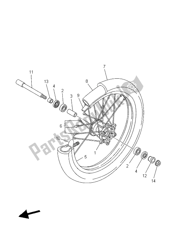 Todas las partes para Rueda Delantera de Yamaha YZ 125 2006