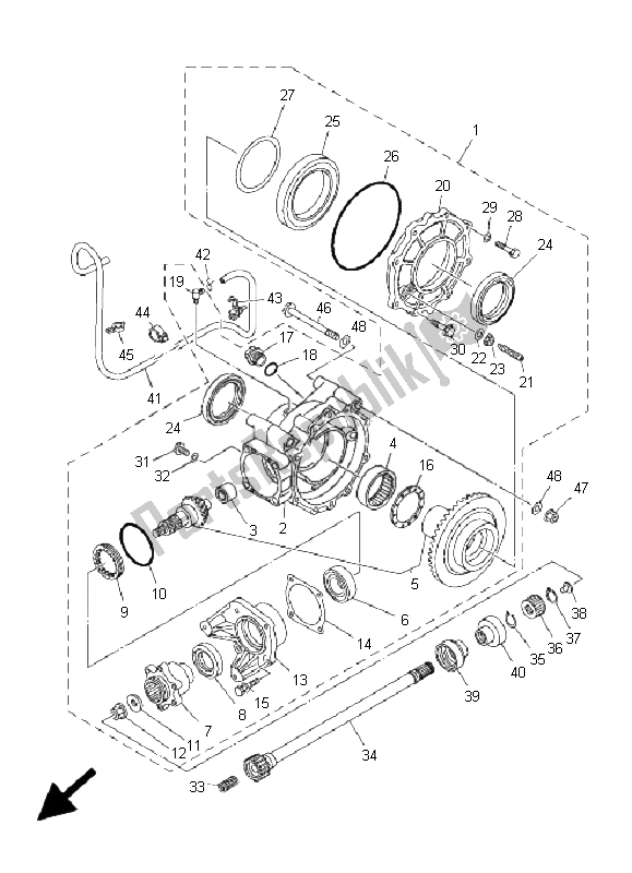 All parts for the Drive Shaft of the Yamaha YXR 700F Rhino 2009