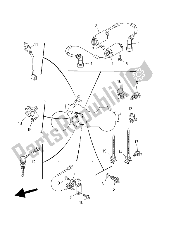 All parts for the Electrical 2 of the Yamaha XVS 125 Dragstar 2002