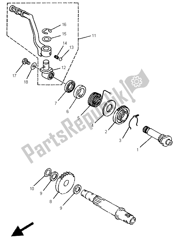 All parts for the Starter of the Yamaha YZ 80 LC 1997