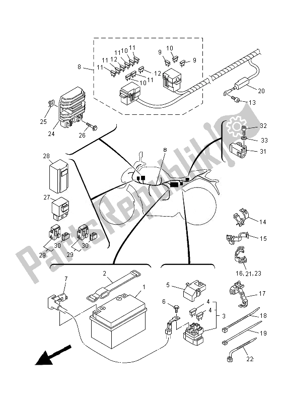 Wszystkie części do Elektryczny 1 Yamaha MT 07 700 2014