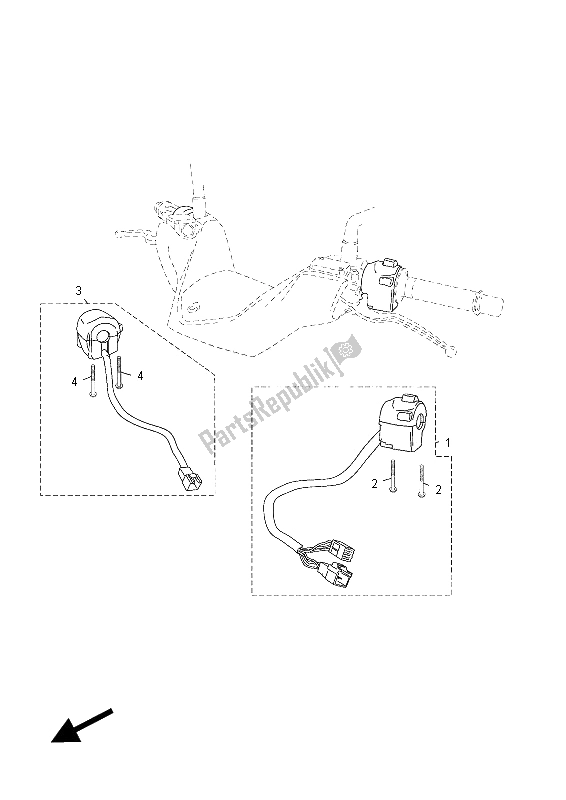 All parts for the Handle Switch & Lever of the Yamaha YP 250 RA X MAX 2012