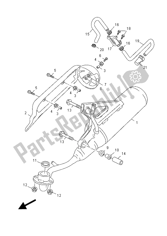 Wszystkie części do Wydechowy Yamaha YN 50F 2015