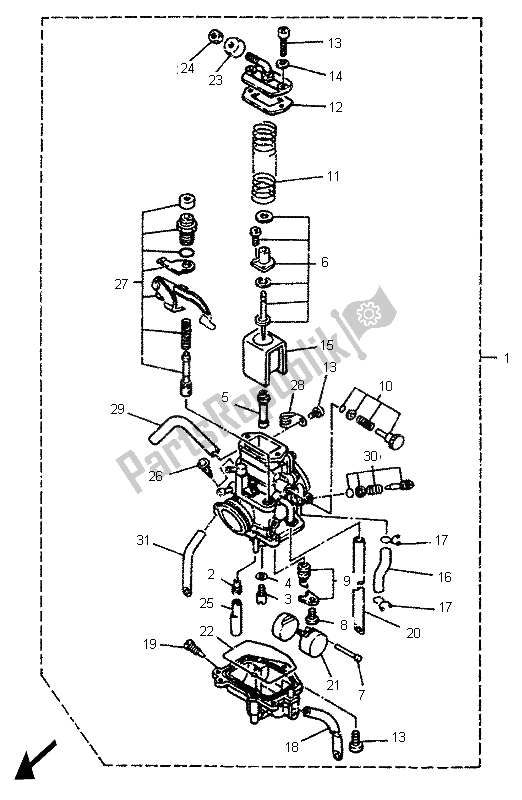 Tutte le parti per il Carburatore del Yamaha TDR 125 1995