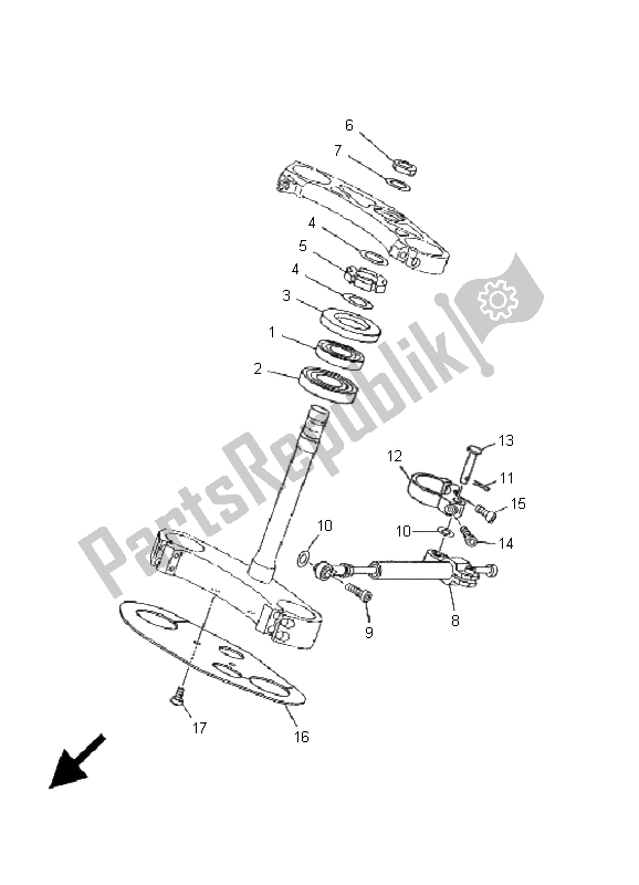 Alle onderdelen voor de Sturen van de Yamaha TZ 250 2001