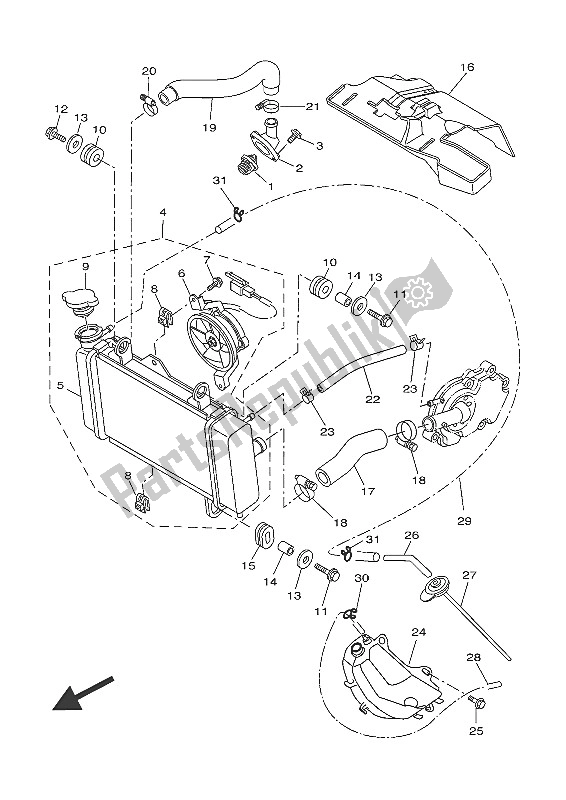 Toutes les pièces pour le Tuyau De Radiateur du Yamaha MT 125 2016