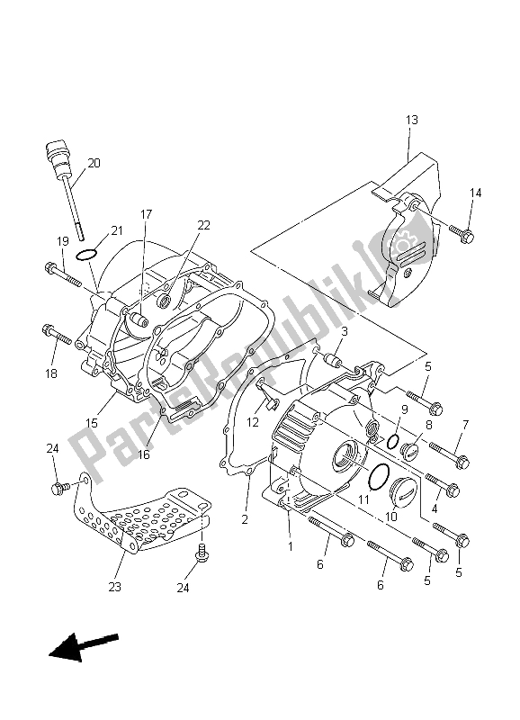 Tutte le parti per il Coperchio Del Carter 1 del Yamaha TT R 90E 2004