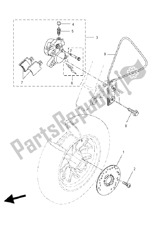 Tutte le parti per il Pinza Freno Anteriore del Yamaha CW 50N BWS 2010