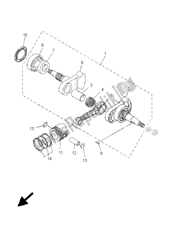 Tutte le parti per il Albero Motore E Pistone del Yamaha TT R 90 2005