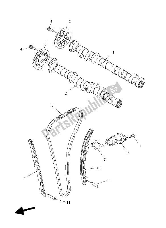 All parts for the Camshaft & Chain of the Yamaha FZ8 N 800 2012