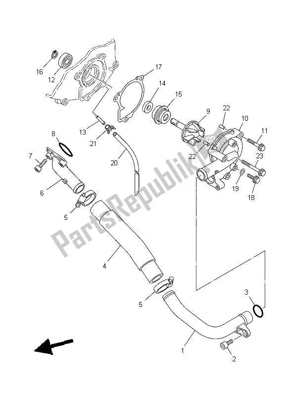 Tutte le parti per il Pompa Dell'acqua del Yamaha YFM 700F Grizzly SE 2010