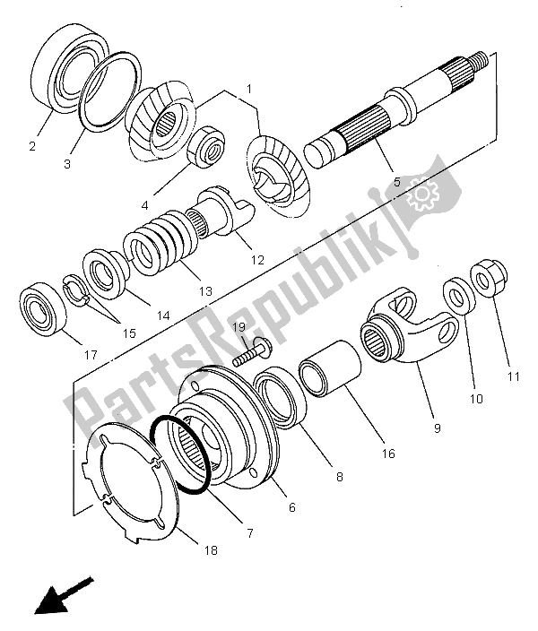 Toutes les pièces pour le Engrenage D'entraînement Moyen du Yamaha XVS 650 Dragstar 1997