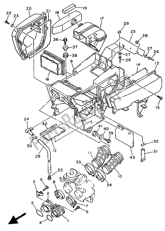 Wszystkie części do Wlot Yamaha XTZ 660 Tenere 1992