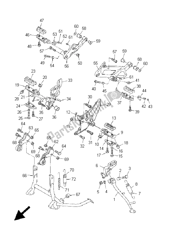 Toutes les pièces pour le Support Et Repose-pieds du Yamaha FJR 1300 2001