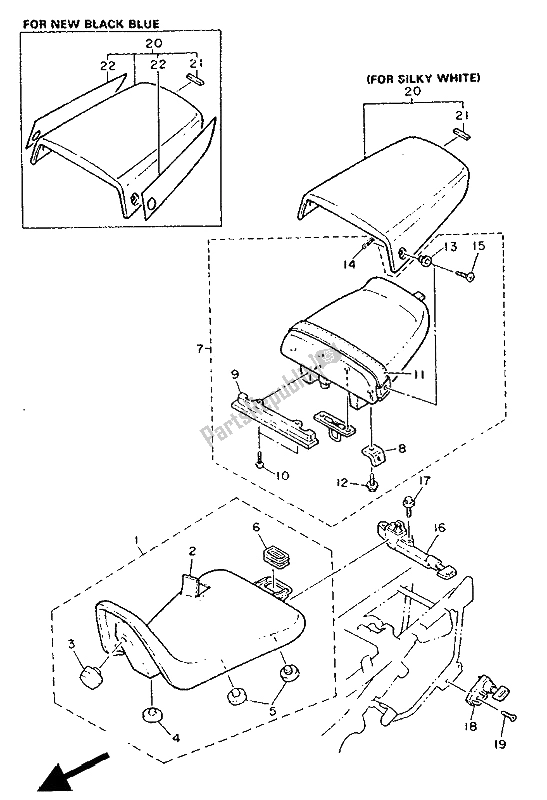 Tutte le parti per il Posto A Sedere del Yamaha FZR 600 Genesis 1991