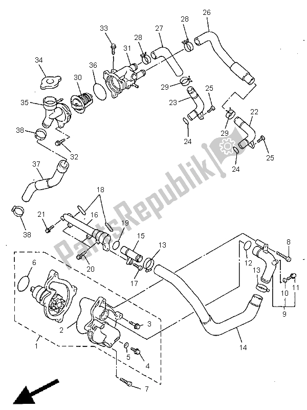 Tutte le parti per il Pompa Dell'acqua del Yamaha FZS 600 1998