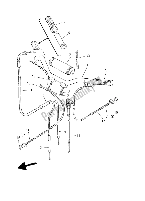 Todas las partes para Manija De Dirección Y Cable de Yamaha PW 50 2002