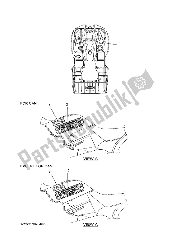 Tutte le parti per il Grafica del Yamaha YFM 450 Fgpd Grizzly 4X4 2013